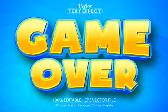 Cartoon Text Effect, Editable Game Over: A Playful Design Asset
