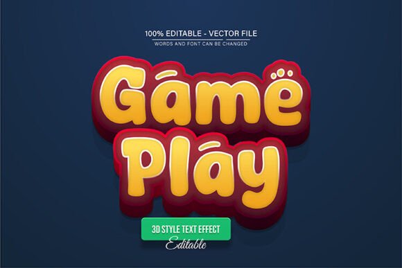 Game Play Cartoon 3d Text Effect: Bold, Fun, and Editable