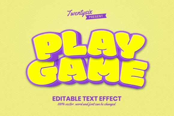 Play Game - 3D Text Effect Editable: A Dynamic Design Asset