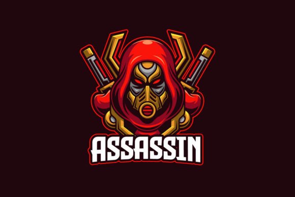 Red Assassin E-sport Game Logo Template for Bold Brands
