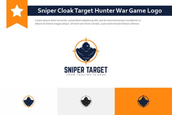 Sniper Cloak Target Hunter War Game Logo: A Design Asset for High-Impact Branding