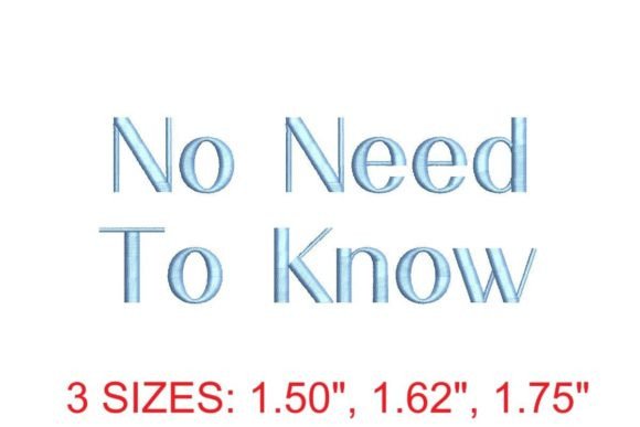 Unveiling the No Need to Know Embroidery Font